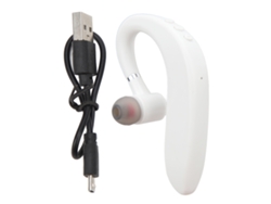 2026-auriculares Bluetooth Inalámbricos Mono Con Baja Latencia, Manos Libres, Cable De Carga Usb Para Conducir, Correr, Oficina Blanco
