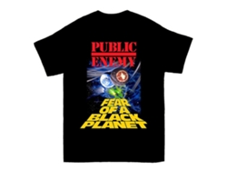 Camiseta ROCKINSTONE Fear Of Planet Public Enemy Algodón para Hombre (2XL - Negro)