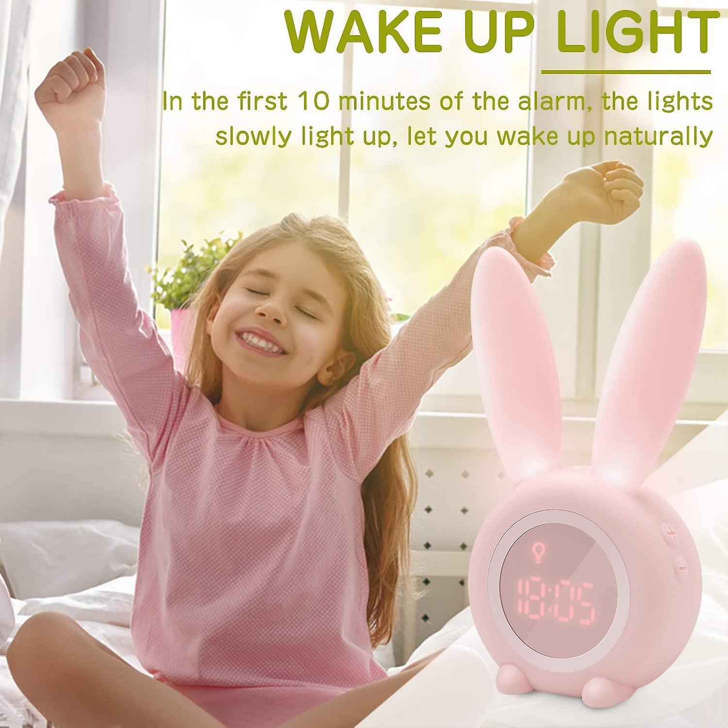 Niños Lindo Conejo Despertar Luz, Reloj despertador, Luz nocturna