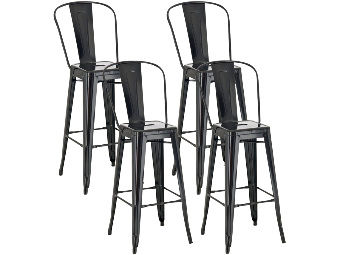 Juego de 4 taburetes de bar Aiden negros CLP