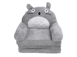Sofá Infantil Plegable Suave Con Diseño De Animales De Dibujos Animados, Con Brazos, Para Sala De Estar Y Dormitorio, Gris Y Blanco, 3 Capas.