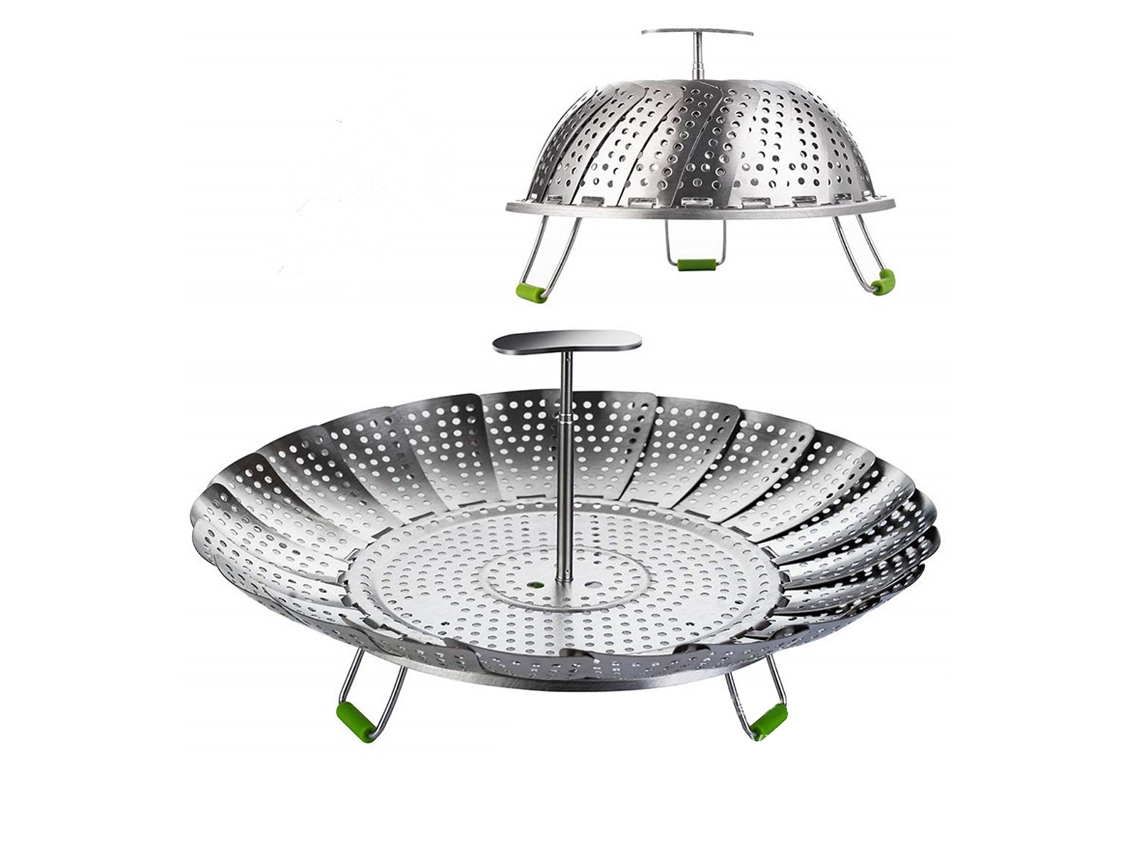 Cesta para cocinar verduras, acero inoxidable, plegable y ampliable para adaptarse a utensilios de cocina de diferentes tamaños TRUYUETY
