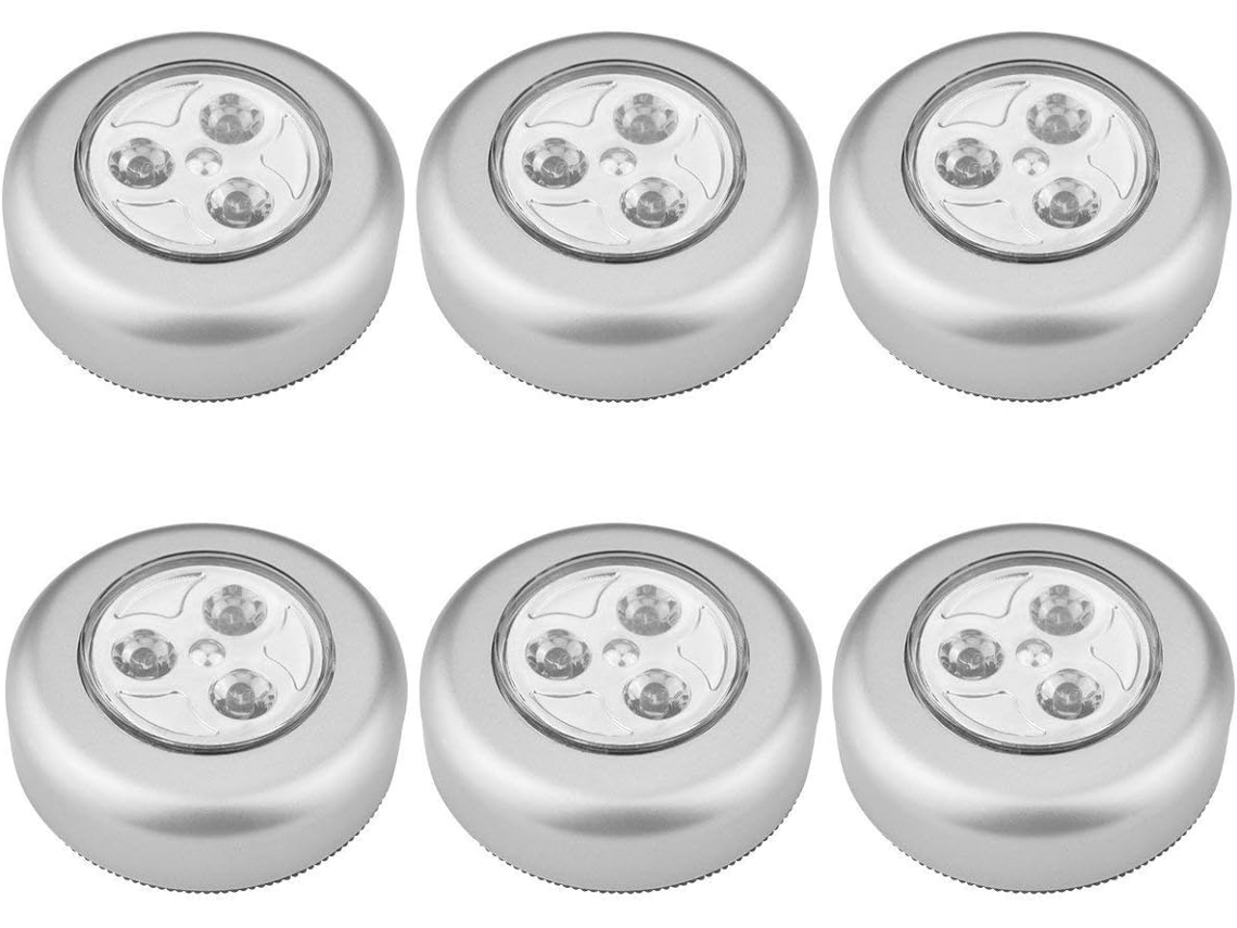 FNINIJEDE Touch Ativado Led Push Light Com Design Operado Por Bateria, Luz De Toque Sem Fio Para Armários De Armários Ou Salas De Utilidades, Luz Noturna Com Fá
