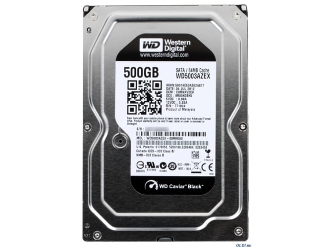 Disco HDD Interno WESTERN DIGITAL Caviar Black (500 GB - SATA - 7200 RPM)
