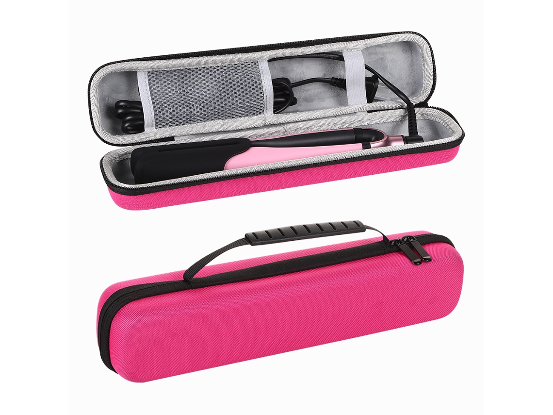 Bolsa Rígida Eva Chrui Para Rizador Con Asa Y Bolsillo Interior De Malla (rojo Rosa)