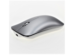 Ratón inalámbrico USB Yizhood de metal con Bluetooth 5.0, recargable, de aleación de aluminio, Bluetooth 5.0 3.0, 2,4 G, silencioso, plateado