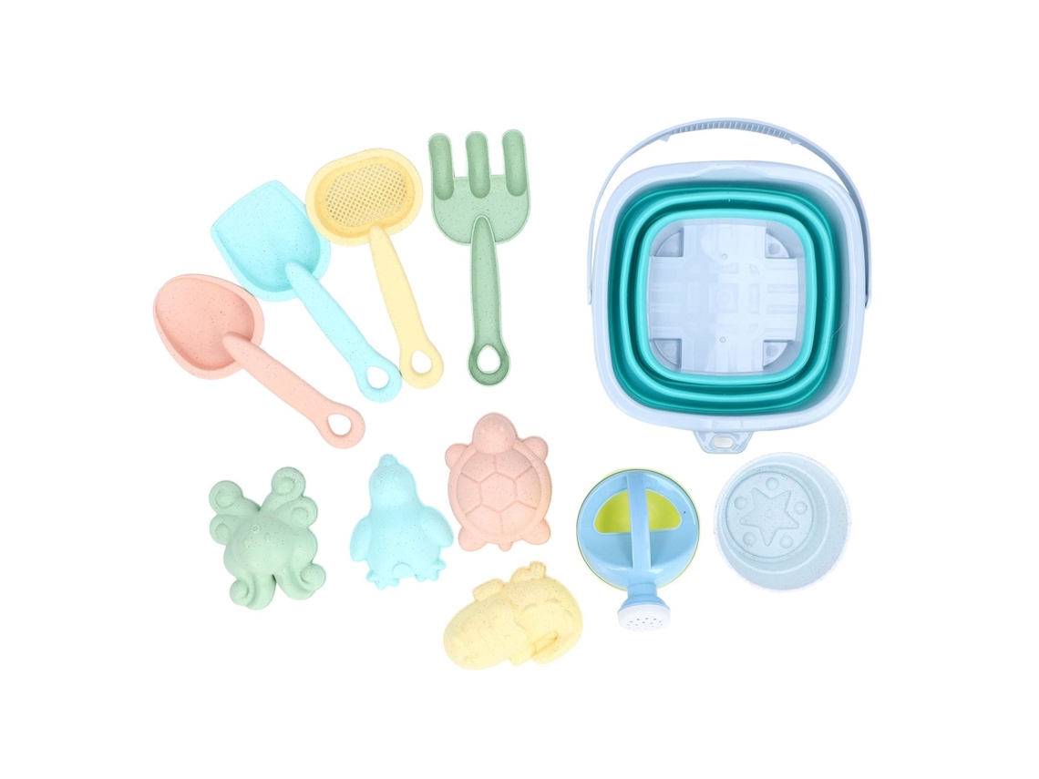 Juego De Juguetes De Playa Con Cubo Plegable Y Remos, 11 Piezas, Pp, Para Niños, Verano