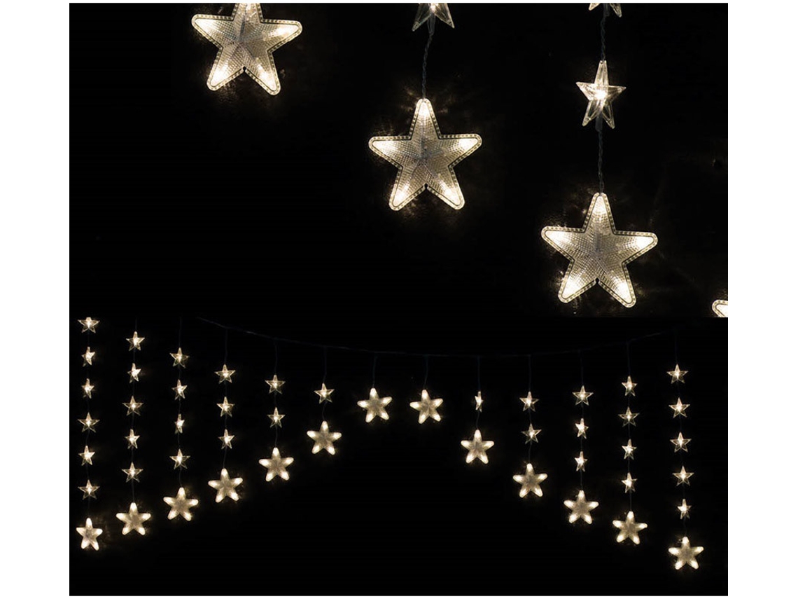 Accesorio GUIRMA Cortina Estrelas 136 Led Blanco Quente 150 X