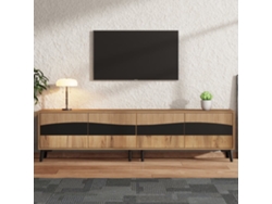 Mueble Tv 180x40x50 Cm - Con 4 Armarios, 8 Patas, Capacidad De 30kg, Diseño Simétrico - Natural