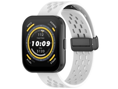 Correa Smartwatch para Amazfit Bip 5 Silicona con Cierre Magnético Plegable (Blanco)