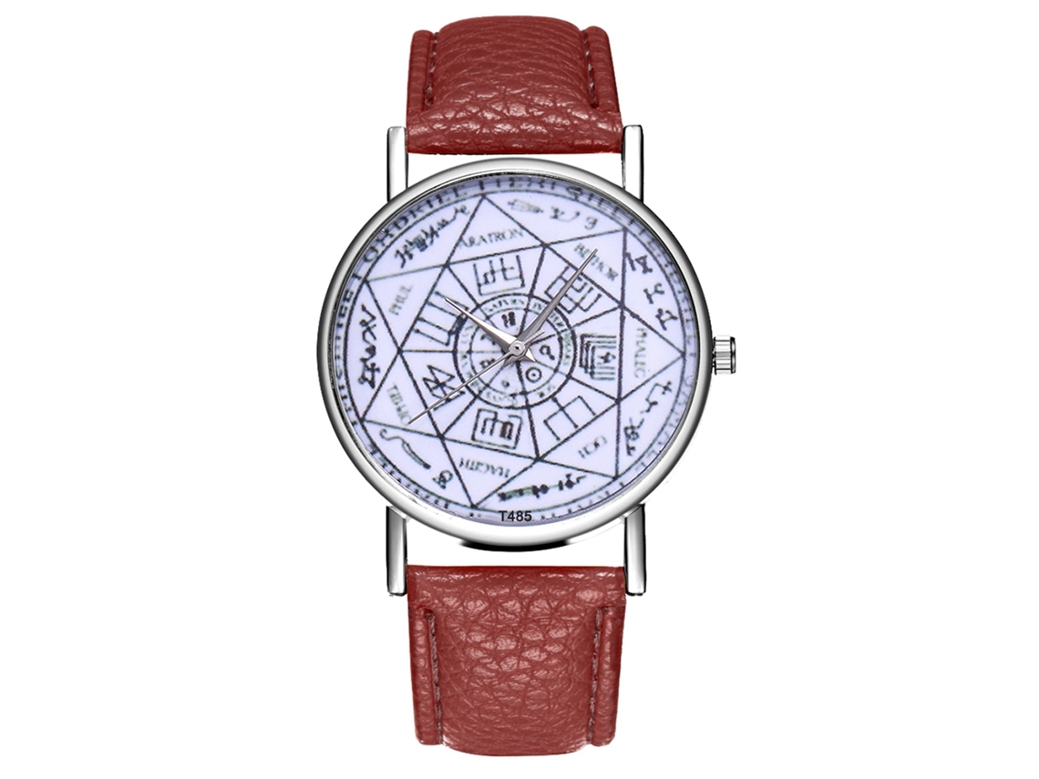 Reloj De Pulsera De Cuarzo Para Parejas Con Correa De Cuero Moda (café)