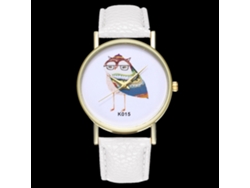 Reloj De Pulsera De Pareja Cuarzo Con Diseño Animal Dial Redondo Regalo Blanco