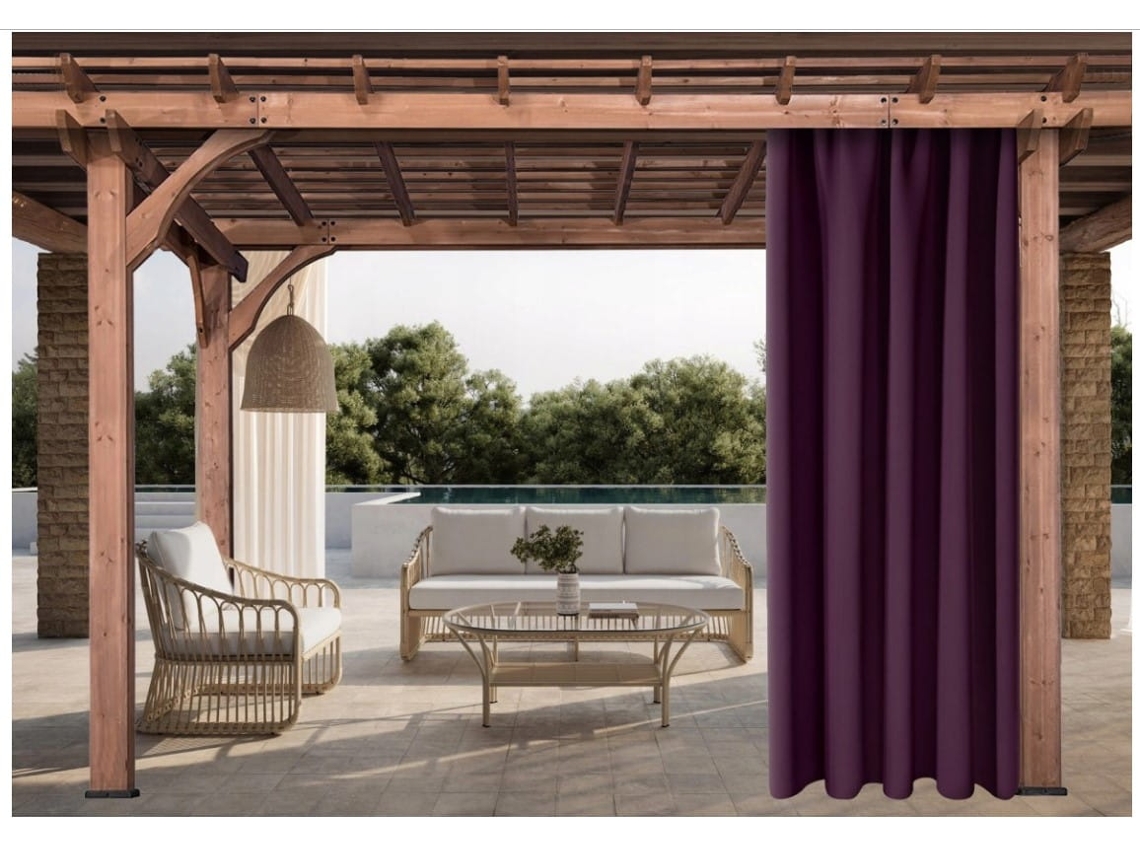 Cortinas Exterior 155x220cm Violeta Cortina para Pérgola Impermeable Cortina exterior para terraza Cortina parasol para balcón