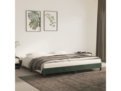 Estructura Cama Sin Colchón Terciopelo Verde Oscuro 200x200 Cm