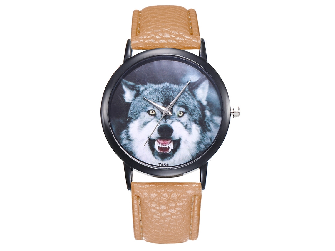 Reloj De Pulsera Ultrafino Para Hombre Zhoulianfa Con Esfera Con Diseño De Animales, Piel Sintética Beige.