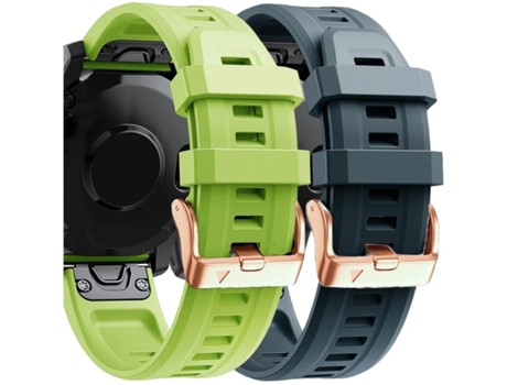 Correa Silicona Cierre Metálico para Garmin Instinct 2S Solar Verde y Azul Oscuro Pack 2X VEANXIN
