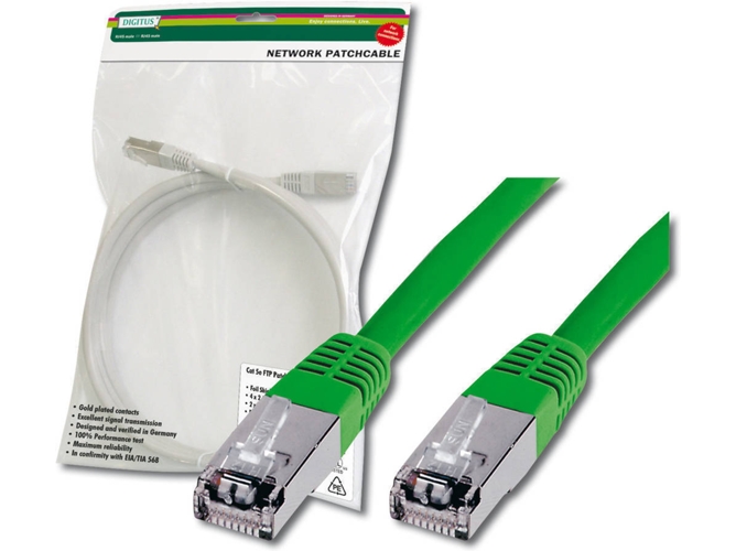 Cable de Red DIGITUS (RJ45 - 2 m - Verde)