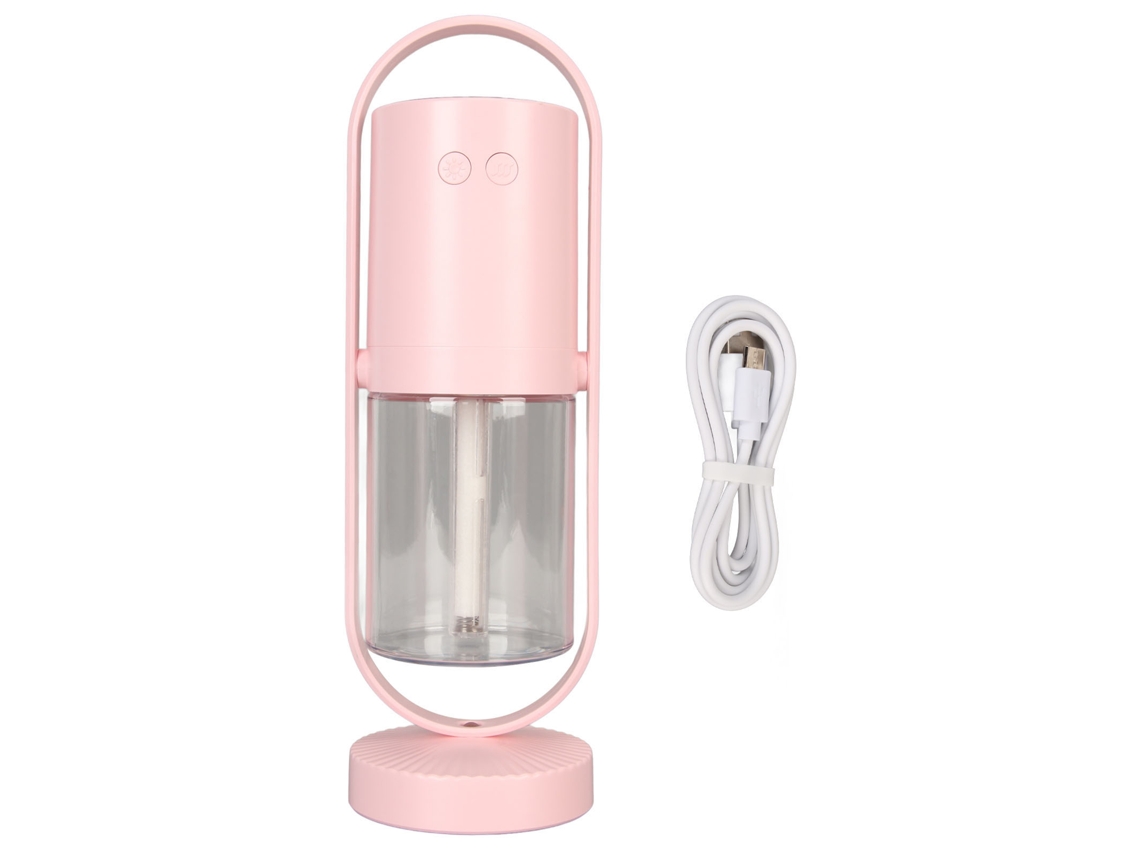 Humidificador Portátil Ultrasilencioso Rgb De Vapor Frío Con Luz Led, 200 Ml, Rosa, Para Bebés, Coche Y Viajes.