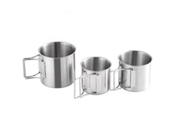 Juego de 3 vasos plegables MDUG en acero inoxidable 304 de alta calidad