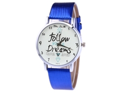 Reloj De Pulsera Unisex De Cuarzo Zhoulianfa Con Correa De Cuero Sintético (azul)