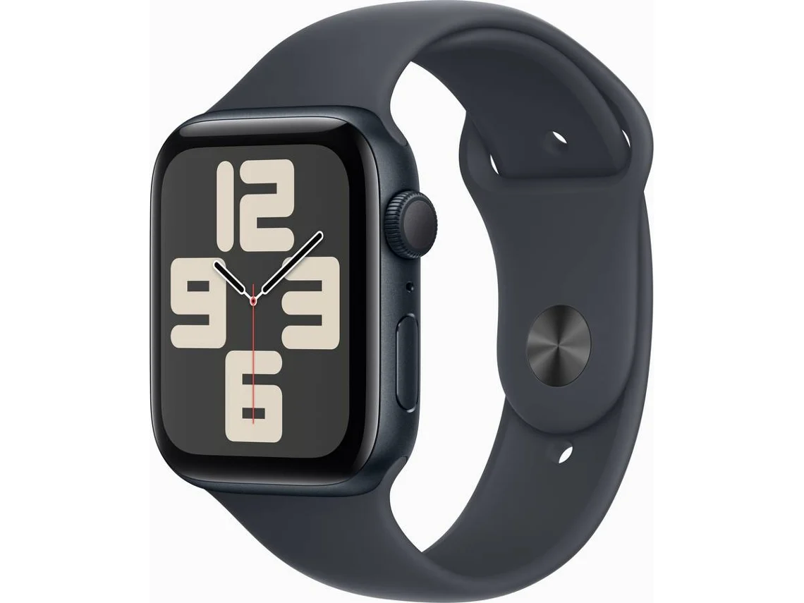APPLE Watch SE 2024 GPS 44mm Aluminio Medianoche con Correa Deportiva Medianoche (Talla: M/L)