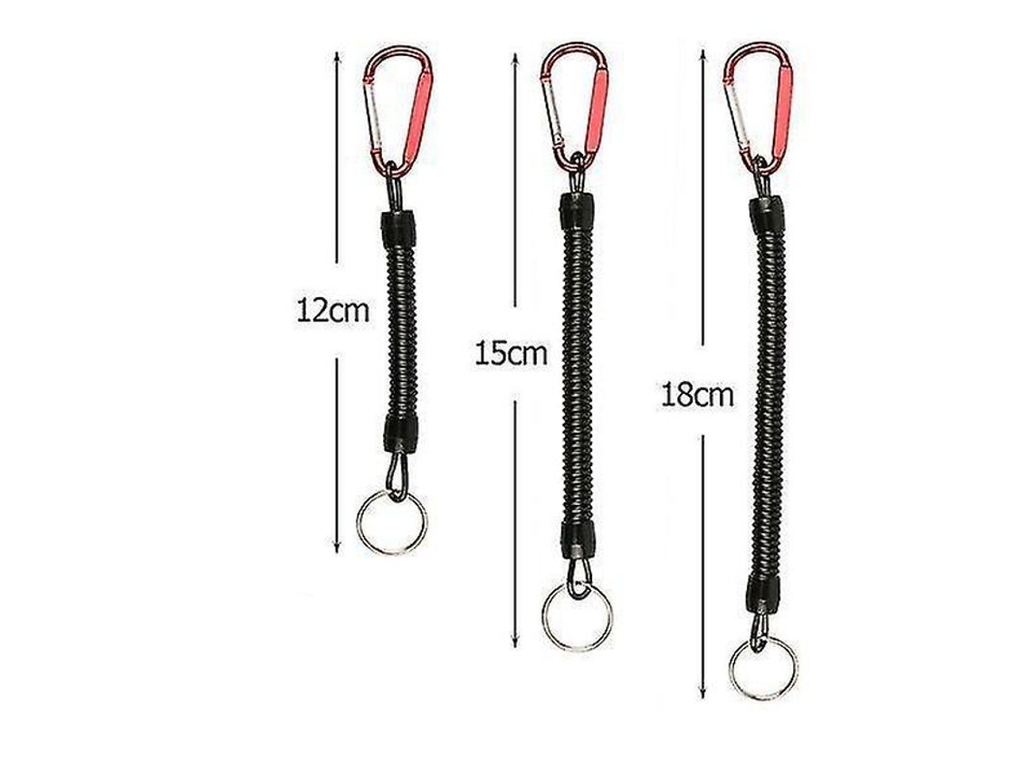 2026-cuerda Retráctil Enrollada Para Pesca Y Náutica Con Mosquetón Tpu 2.5mm 12/15/18cm 3 Piezas