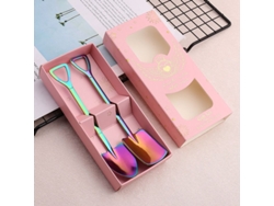 Cucharas de acero inoxidable Rebe con forma de cuchara sopera, 2 unidades para té, café, postre, ensalada, regalo, arcoíris