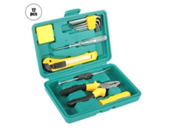 Kit de herramientas para reparación de automóviles con destornillador y llave inglesa.
