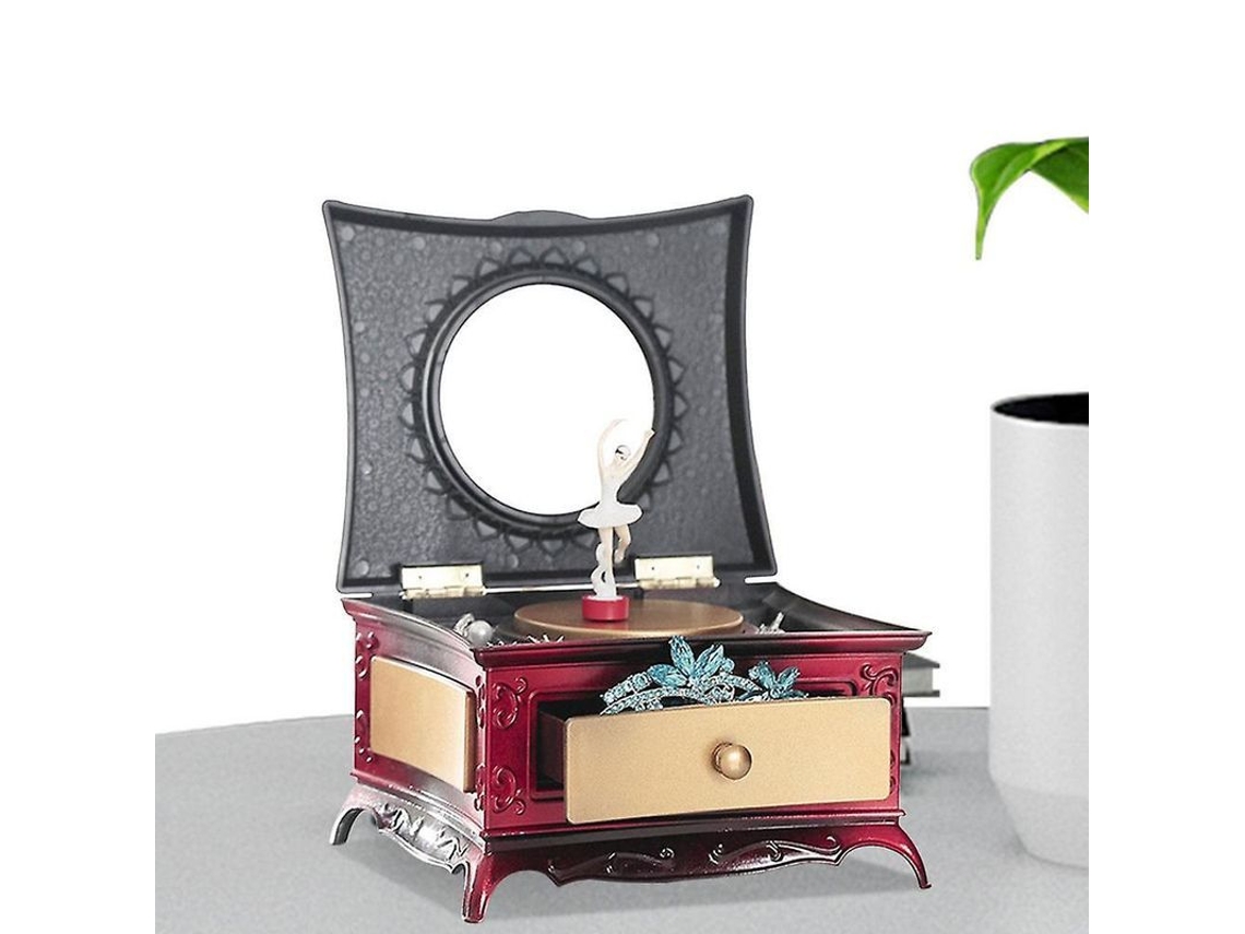 Caja De Música Infantil Con Forma De Bailarina, Espejo Y Organizador De Joyas Un Clásico Regalo Retro Para Navidad Y Cumpleaños.