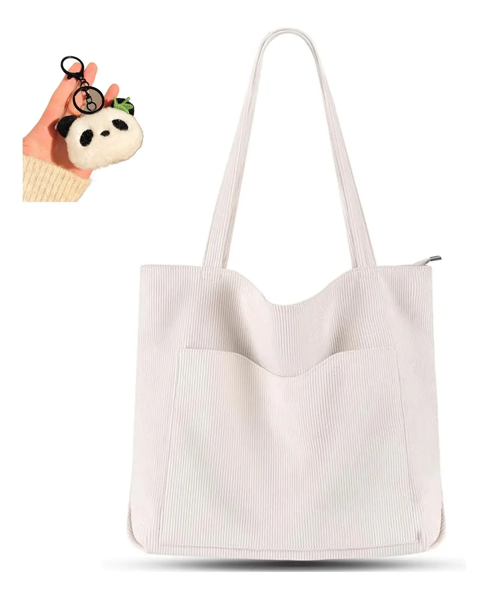 Bolso tote de pana, bolso de hombro grande para mujer vayotoy