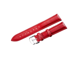 Correa de reloj de piel sintética sencilla y moderna para hombre y mujer (roja)