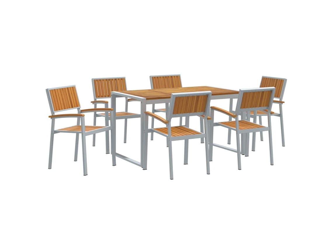 Maison Exclusive - Conjunto De Comedor De Jardín 7 Pcs Gris