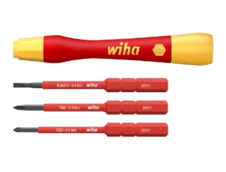 WIHA Juego de destornillador de precision PicoFinish® slimVario® electric de 4 unid, con slimBits (43167)