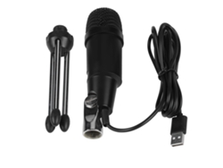 Micrófono Condensador Usb Dc5v Negro Para Grabación En Computadora, Voz En Línea, Micrófono De Aleación De Zinc