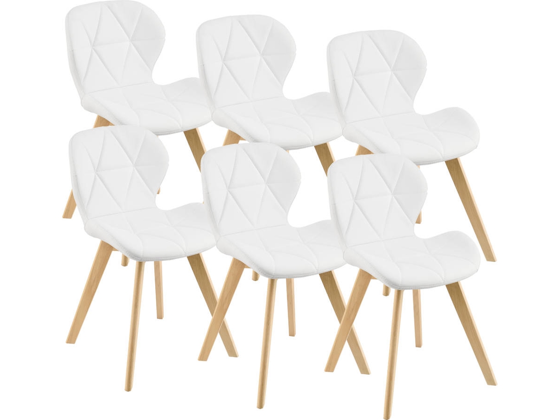 Conjunto de 6 sillas de Comedor [en.casa]  Älmhult 78x47x52 cm - Blanco