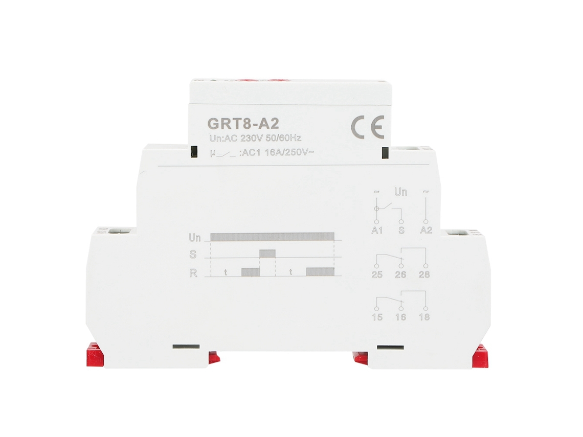 Veloriskku-relé Temporizador De Riel Din Grt8-a2 Función Simple Control Industrial Timer Ac230v