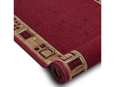 Alfombra de pasillo con refuerzo de goma JENA burdeos 100cm