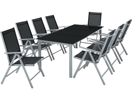 Conjunto de Sillas de Jardín TECTAKE (Gris Claro - Aluminio - 189x90x72.7 cm)