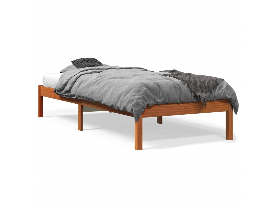 Maison Exclusive - Estructura De Cama Sin Colchón Madera Maciza Marrón 90x190 Cm