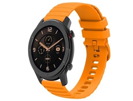 Correa de reloj inteligente para Amazfit GTR 42MM 20mm Patrón de puntos ondulados Correa de reloj de silicona de color sólido (Amarillo)
