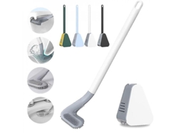 Cepillo De Wc De Silicona Con Soporte Especial Para Limpieza De Esquinas Inaccesibles Antideslizante Baño Blanco