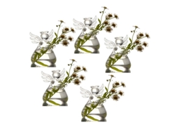2026-jarrón De Cristal Linjou Angel Design Para Plantas Colgante Limpio Recipiente Terrario Paquete De 5