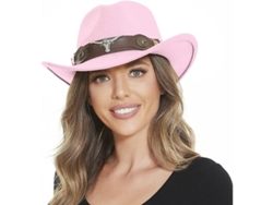 2026-sombrero Vaquero Clásico Unisex, Ala Ancha, Estilo Occidental Con Cinturón Ajustable Ycx Rosa