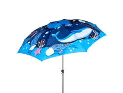 AKTIVE Sombrilla playa 200 cm inclinable mundo marino UV40 c/funda