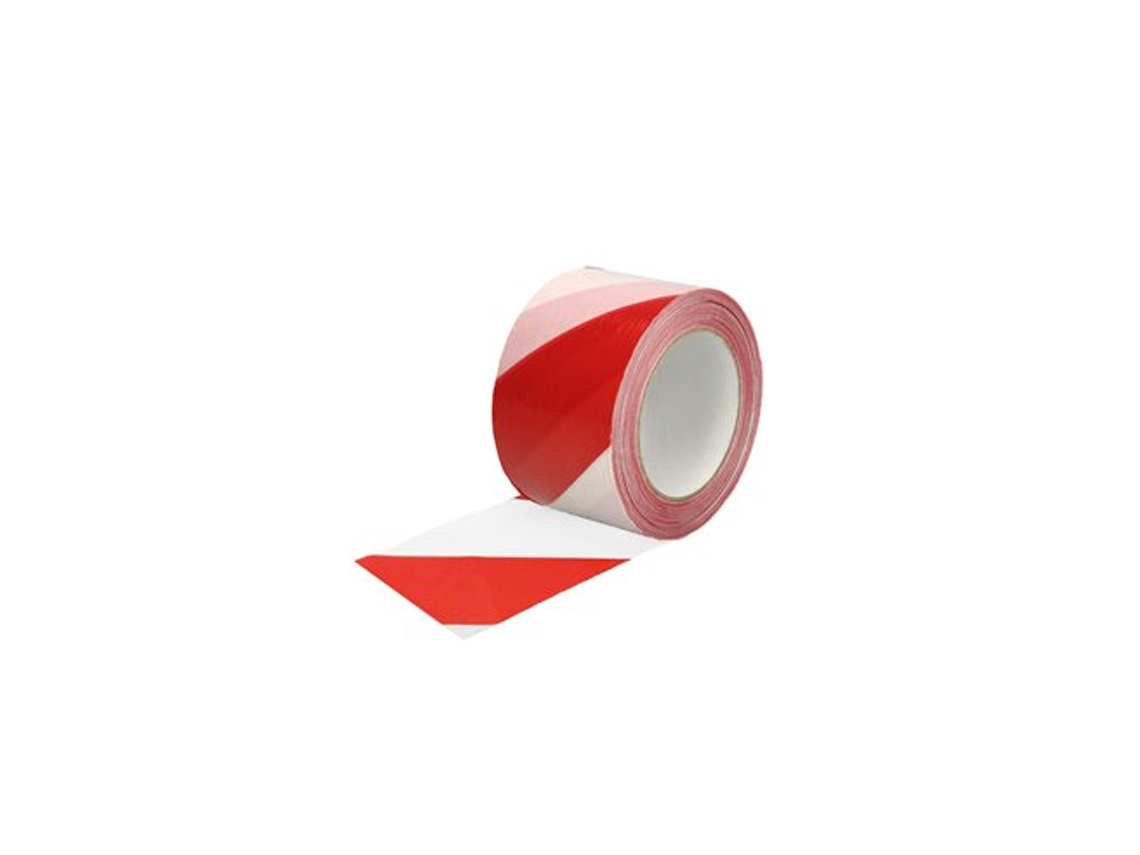 Cinta Señalización Ldpe Roja/blanca Rollo 70 Mm. X 200 Metros Plus