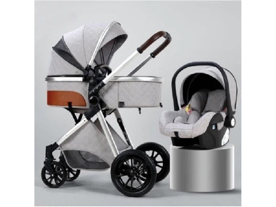 Cochecito Luxcar 3 en 1 con asiento de coche ajustable y reversible