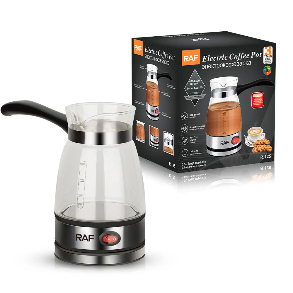 Cafetera Eléctrica (negra), De Vidrio, Tipo Cafetera Turca, Con Calentador De Leche Para Moca Italiano.