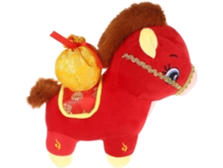 Estatua de caballo del año 2026 - Peluche de 28 cm, figura decorativa del nuevo zodíaco chino para el hogar.