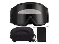 2026-gafas De Esquí Adulto De Doble Capa Antideslumbrantes Antiniebla Campo Amplio Para Nieve Y Escalada Marco Negro Lente Gris