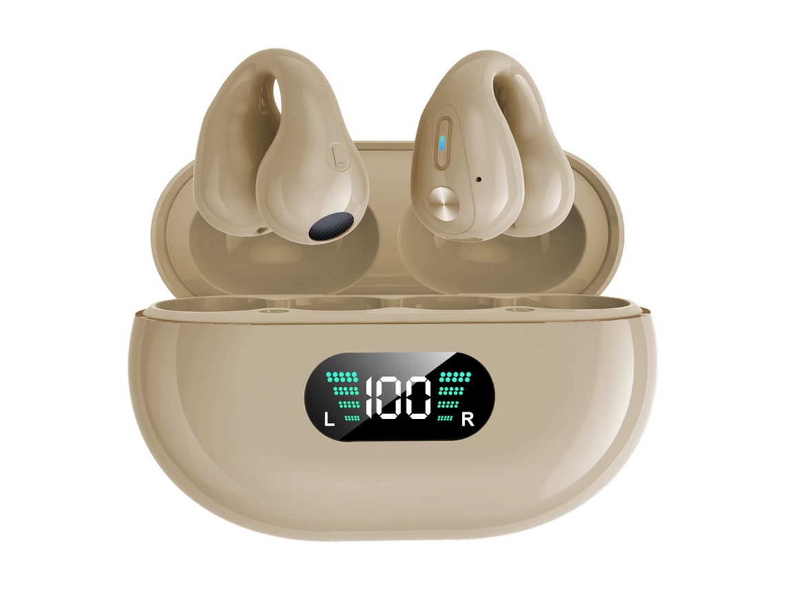 Auriculares Inalámbricos Pinza Conducción Ósea Inalámbrica Led Táctil YIZHOOD Bluetooth Naranja